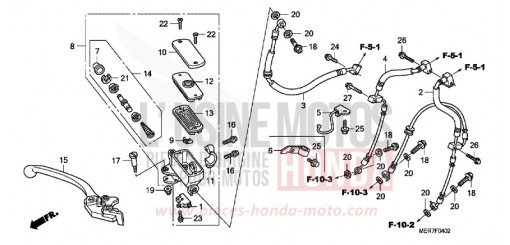 MAITRE-CYLINDRE FREIN AV. (CBF600SA8/NA8) CBF600SA8 de 2008